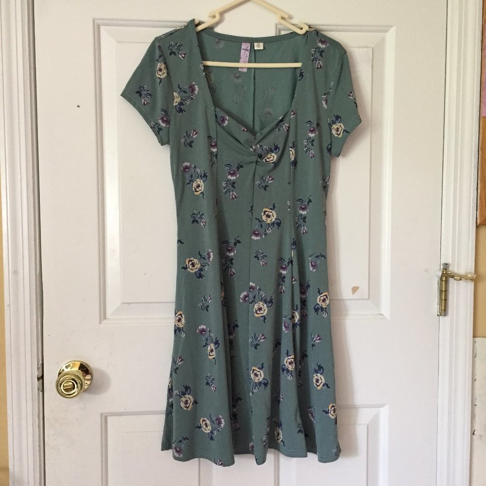 Green Floral Mini Dress